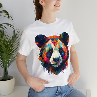 Panda Face with Geometric Patterns Tee