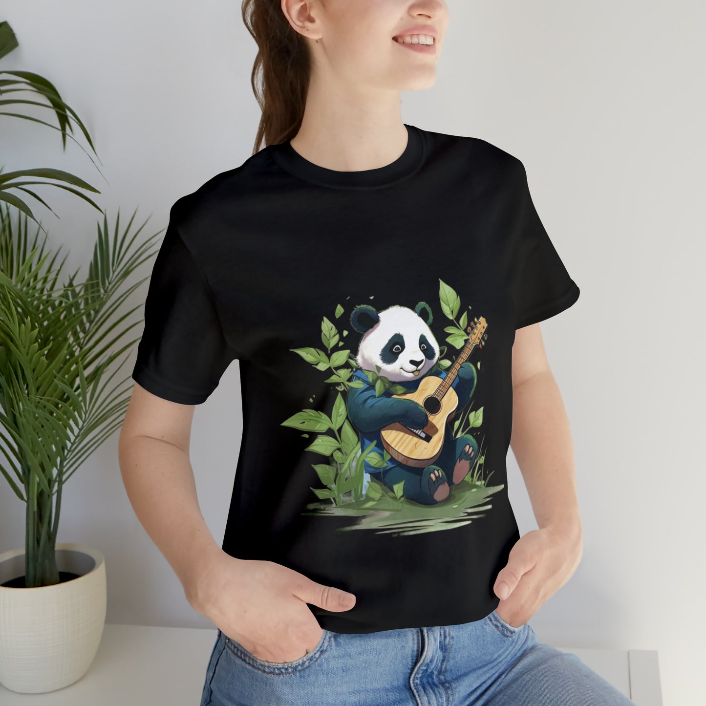 Panda Serenade: Unisex Jersey Short Sleeve Tee