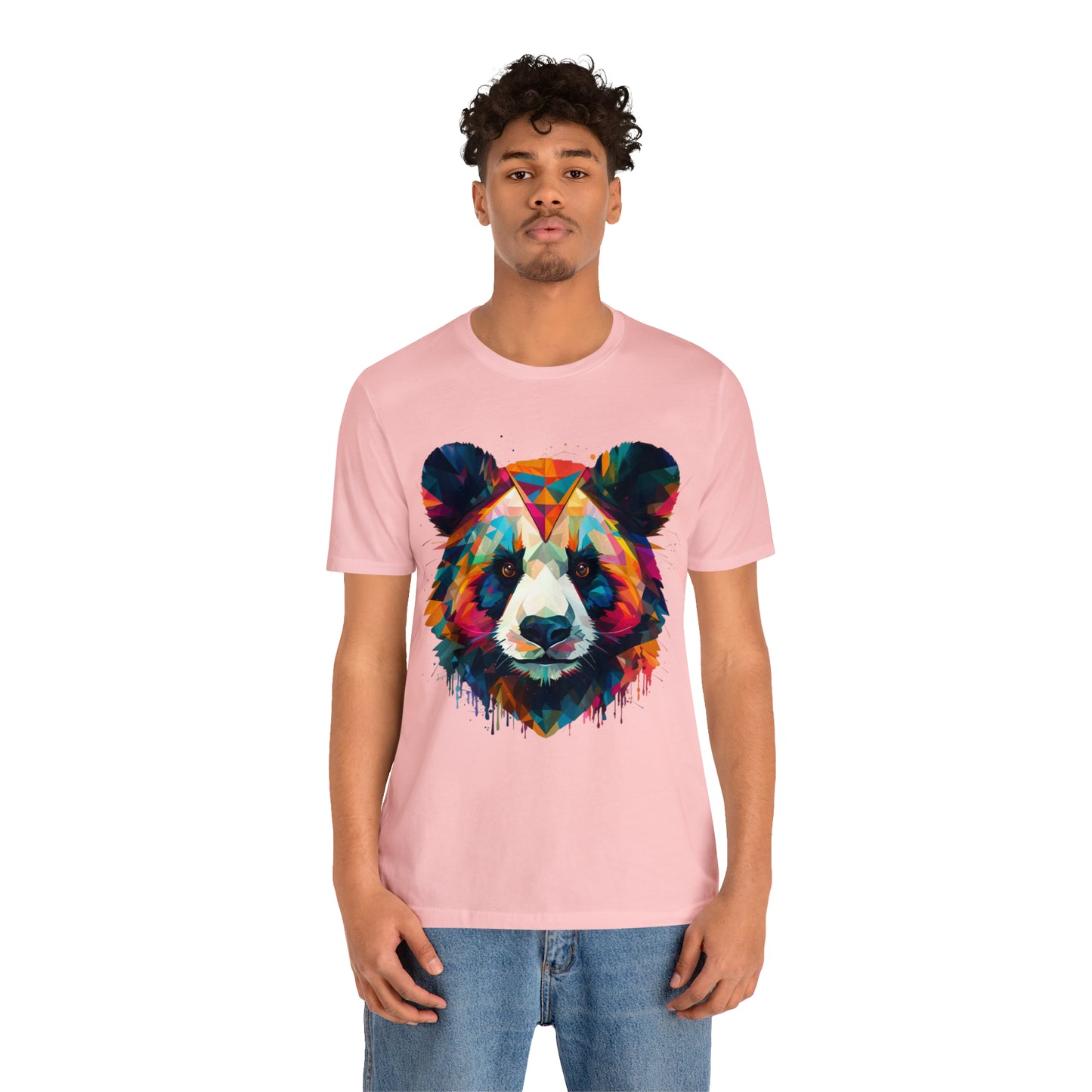 Panda Face with Geometric Patterns Tee