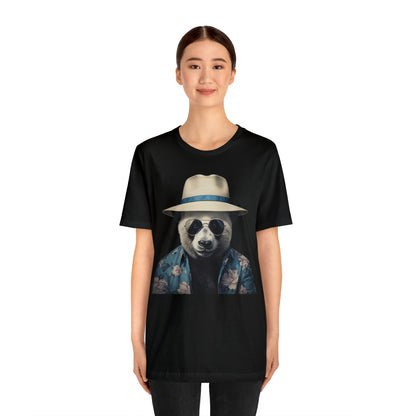 Panda Print Tee with Panda Wearing Sunglasses