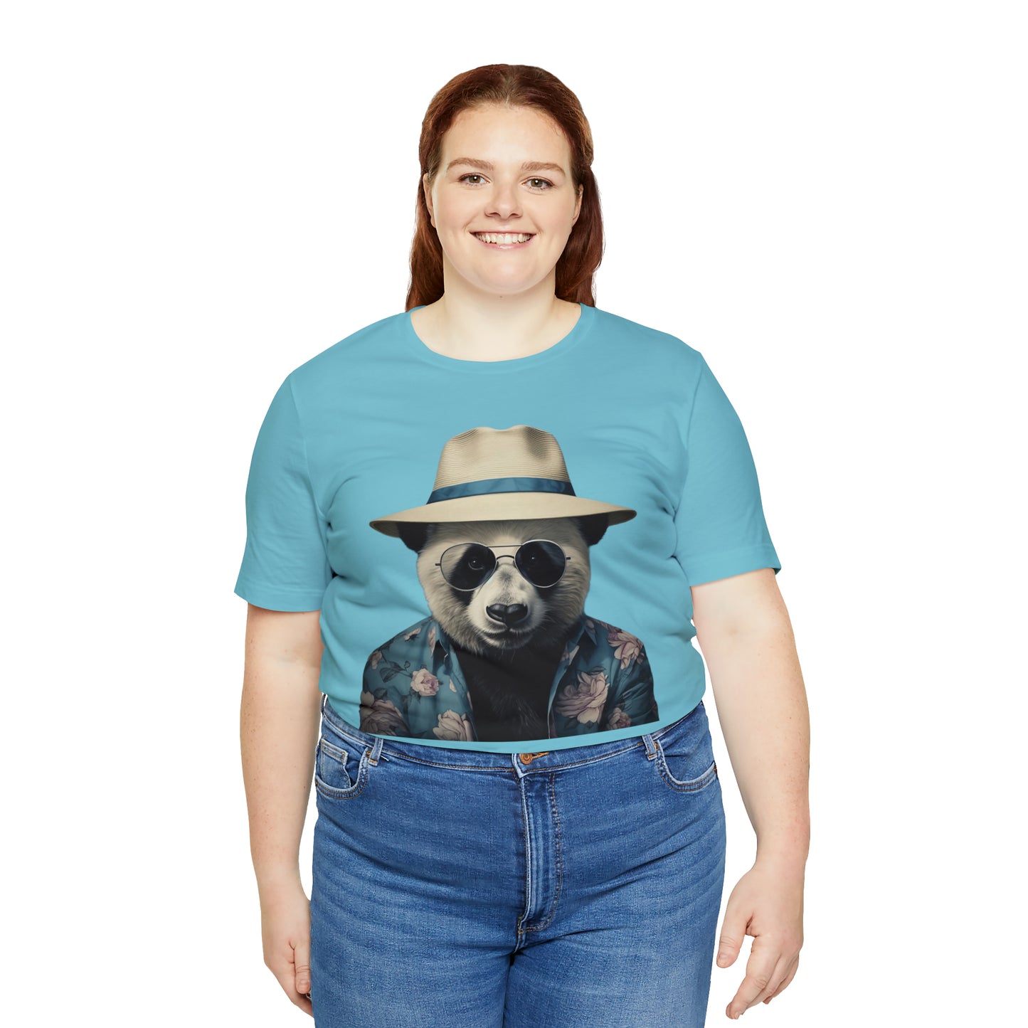 Panda Print Tee with Panda Wearing Sunglasses