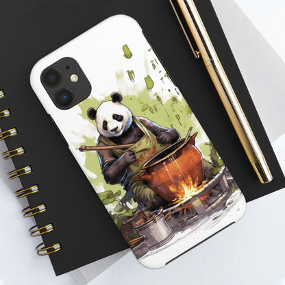 Panda Kitchen: Tough Phone Cases with a Culinary Genius Panda Cooking Up a Bamboo Gourmet Meal