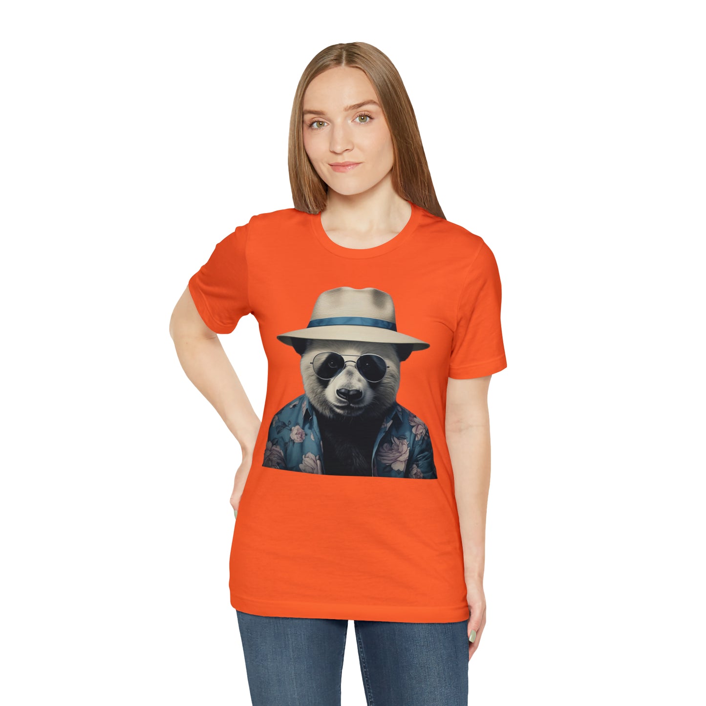 Panda Print Tee with Panda Wearing Sunglasses