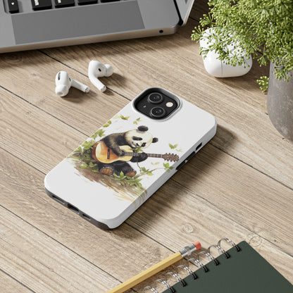 Panda Serenade: Tough Phone Cases with a Romantic Panda Print