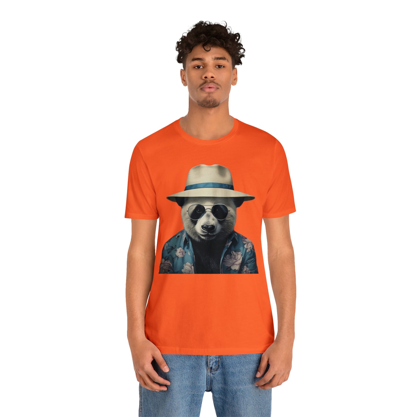 Panda Print Tee with Panda Wearing Sunglasses