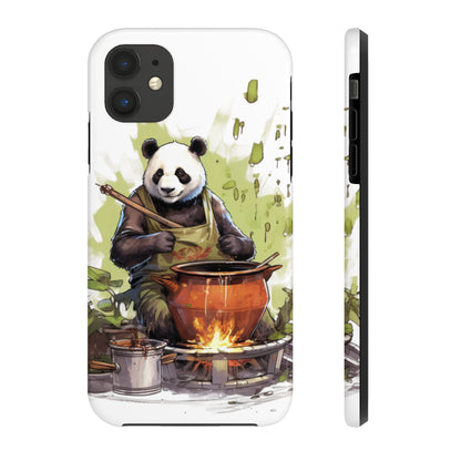 Panda Kitchen: Tough Phone Cases with a Culinary Genius Panda Cooking Up a Bamboo Gourmet Meal