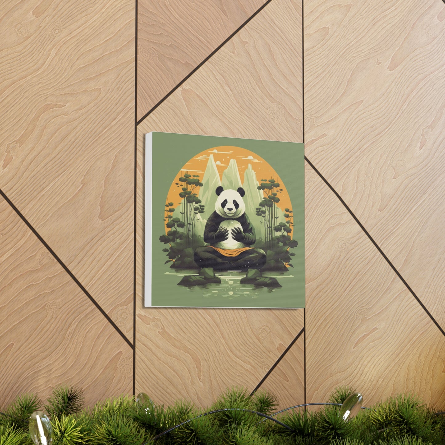 Panda Wall Art with Panda Doing Yoga Poses
