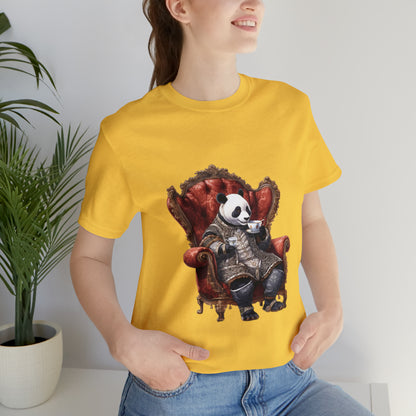 "Fancy Panda Tea Time" Unisex Jersey Short Sleeve Tee