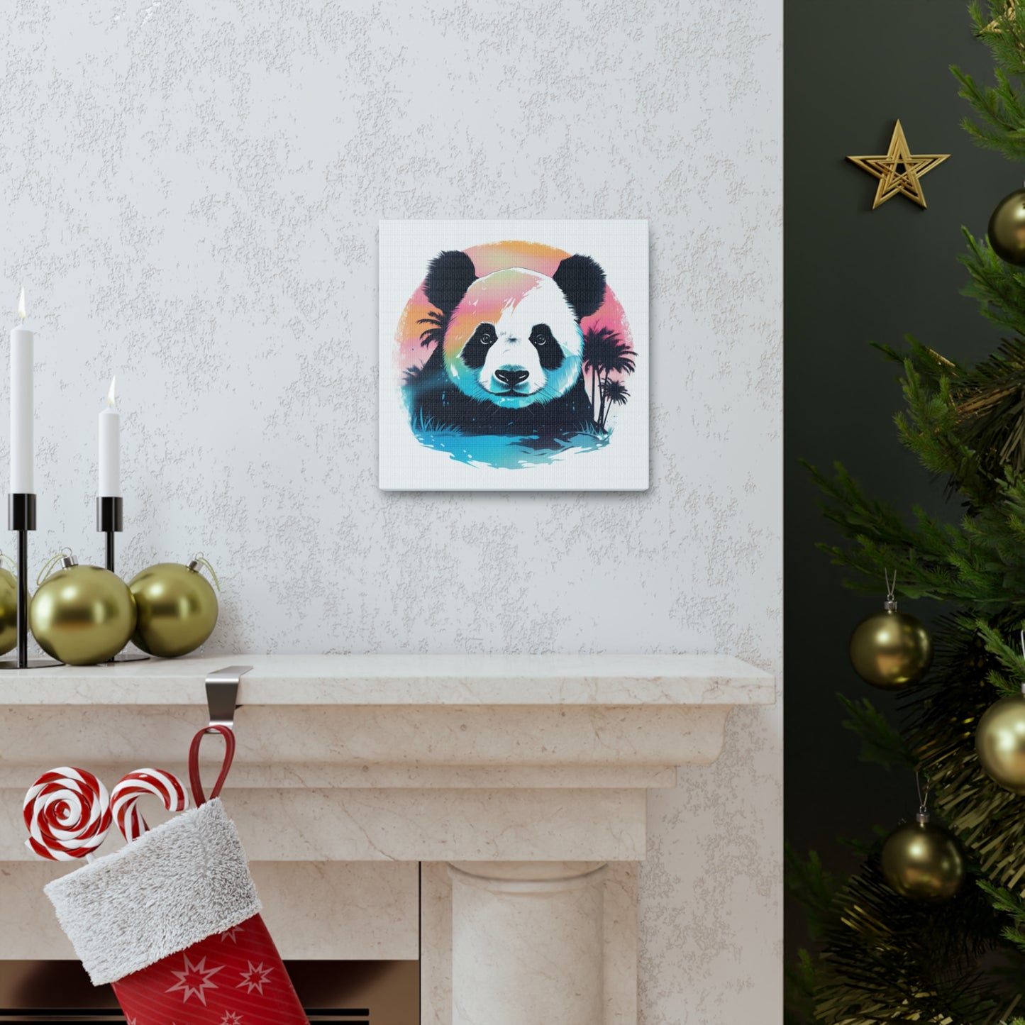 Panda Power Pastel Gradient Gallery Wrap