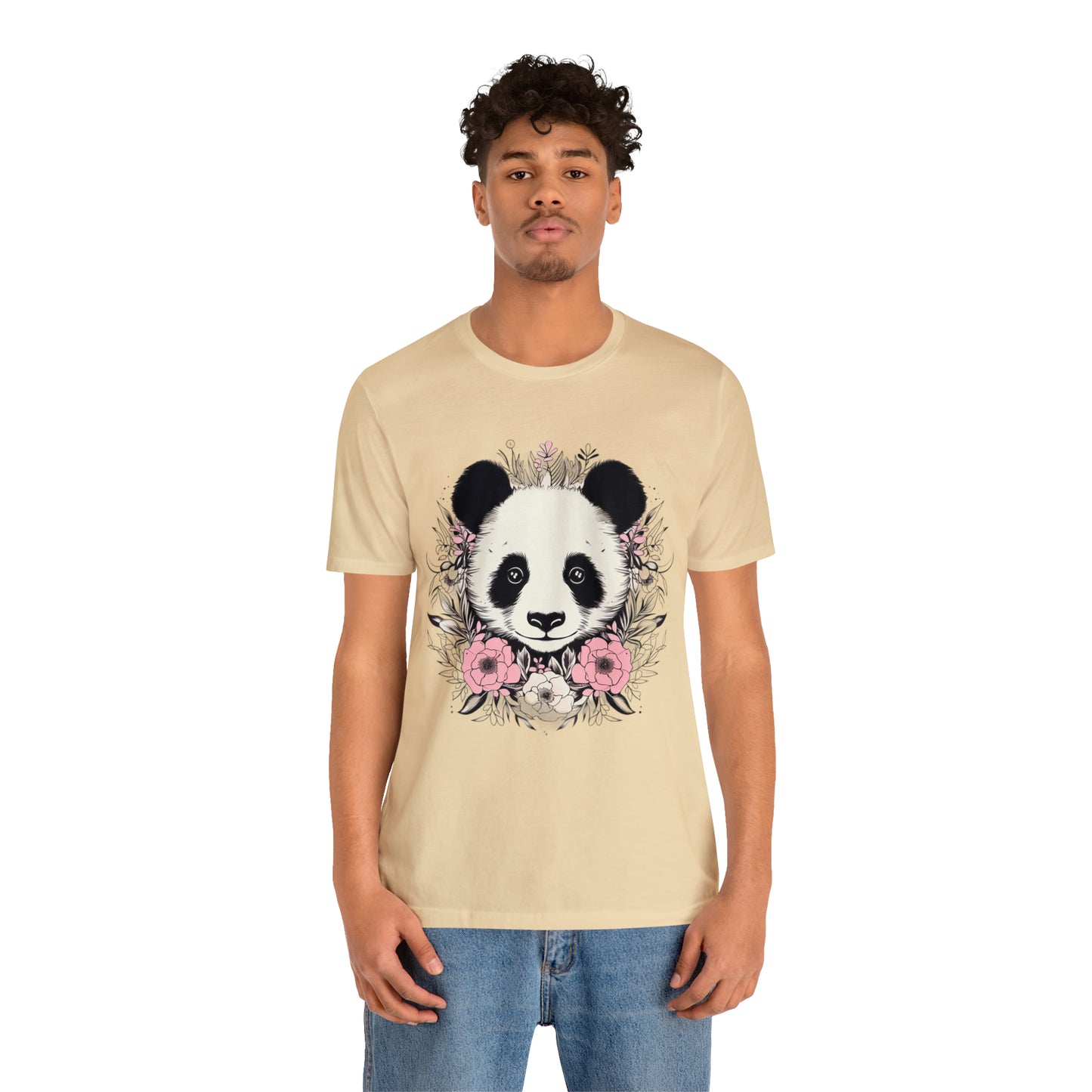 Panda Bear Tee with Floral Print