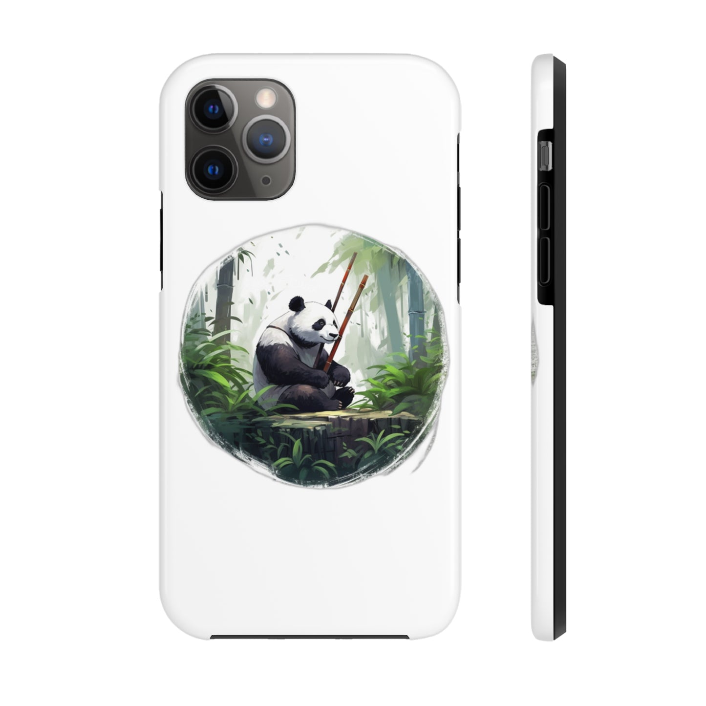 Tough Phone Cases with a Panda Painting Bamboo Forest Masterpiece