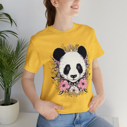 Panda Bear Tee with Floral Print