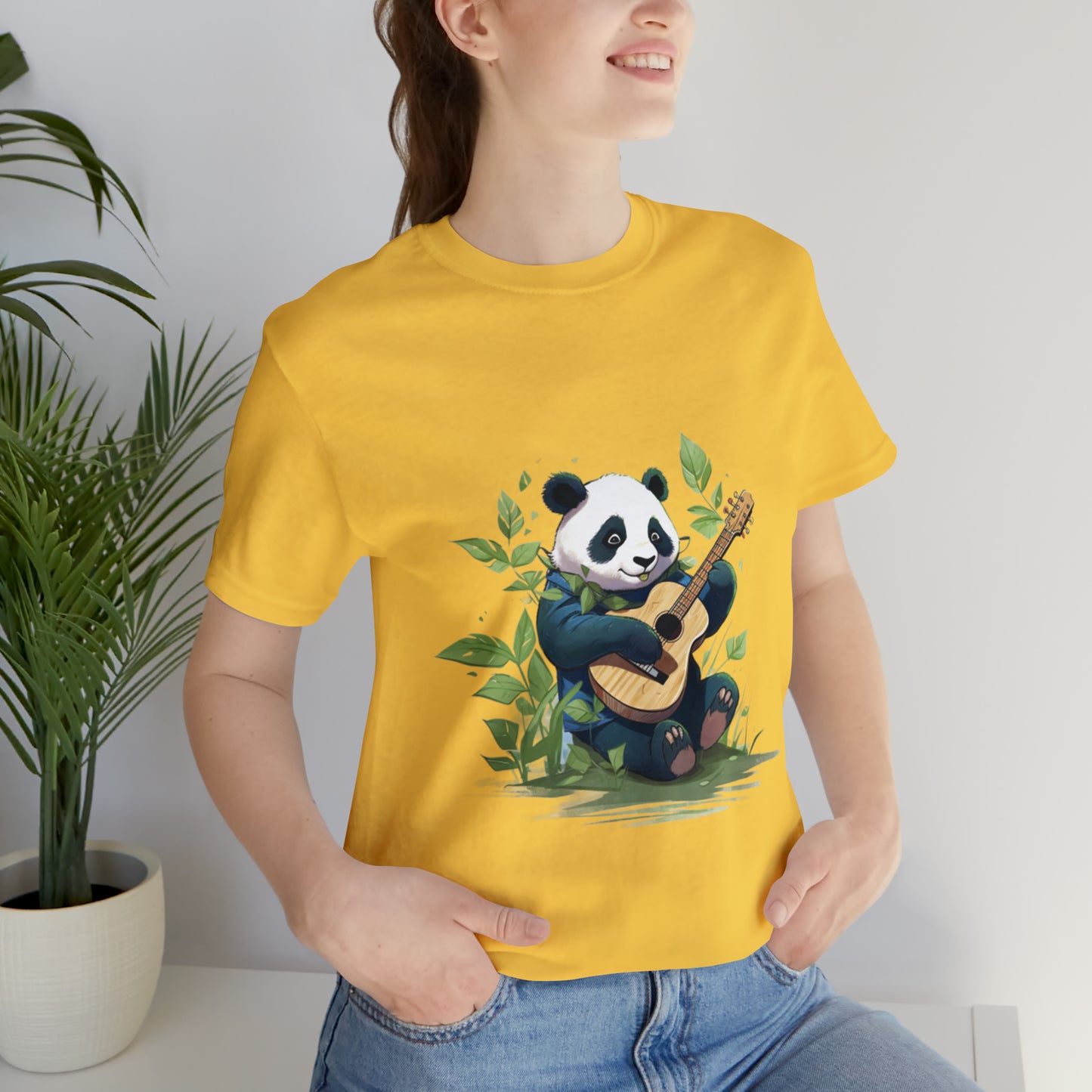 Panda Serenade: Unisex Jersey Short Sleeve Tee