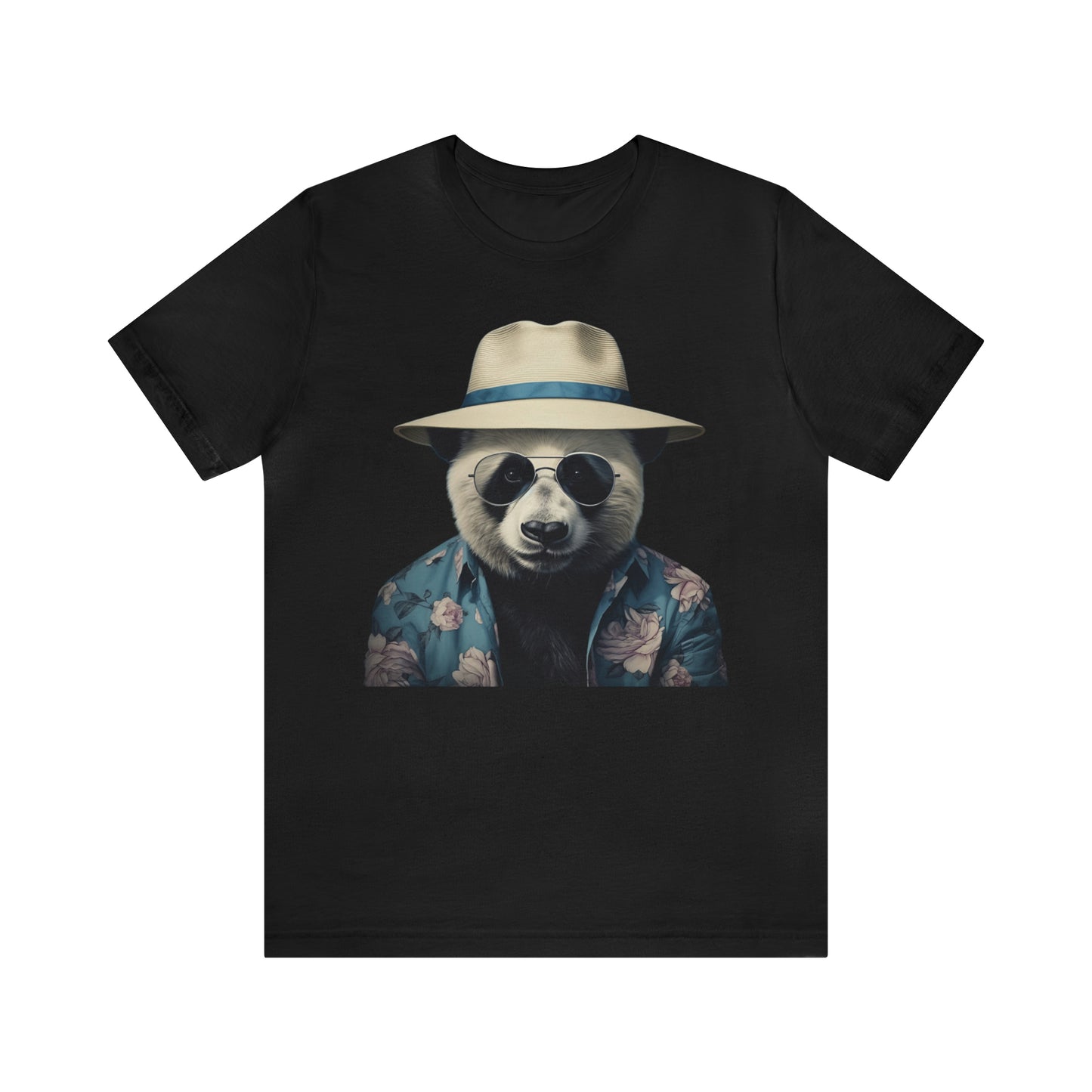 Panda Print Tee with Panda Wearing Sunglasses