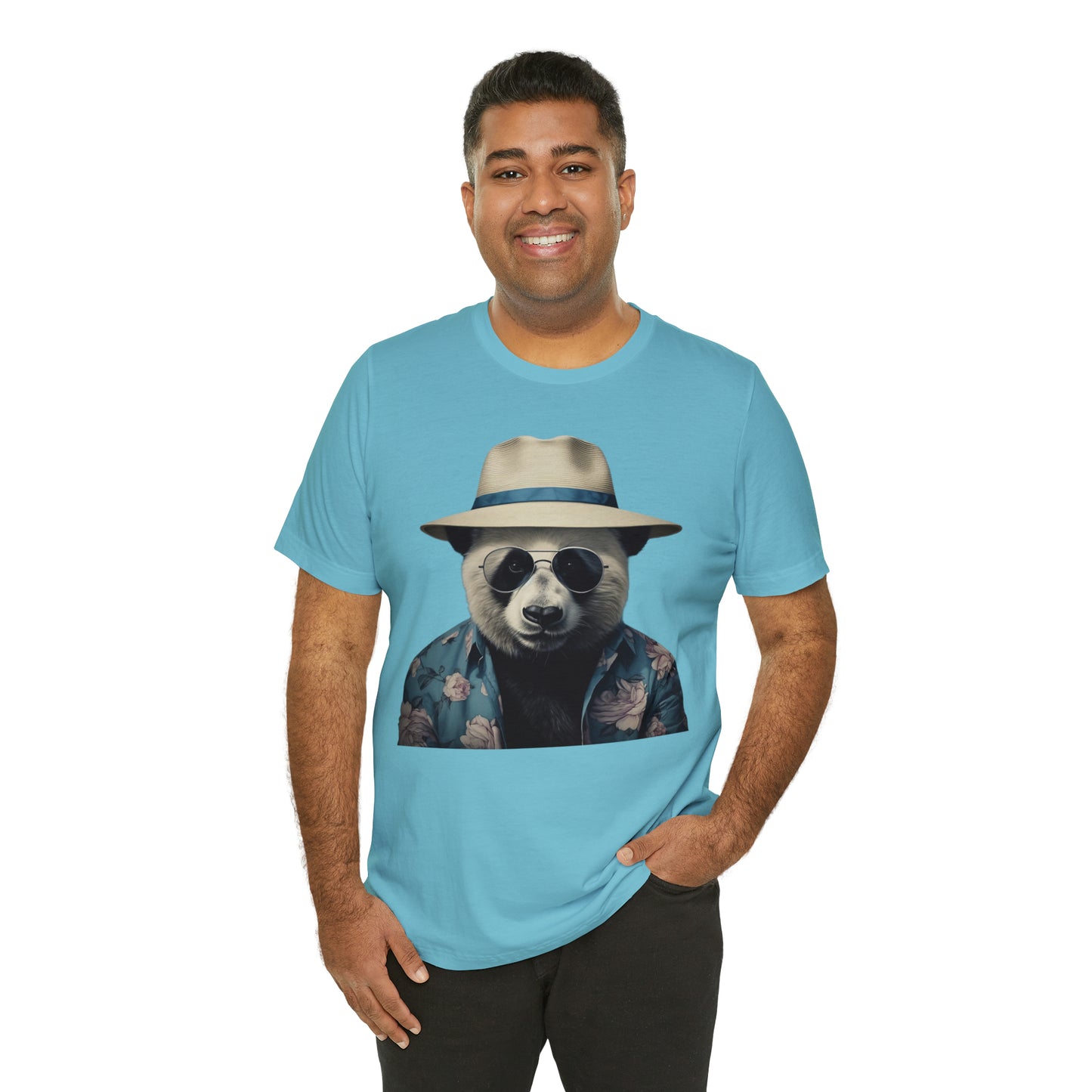 Panda Print Tee with Panda Wearing Sunglasses