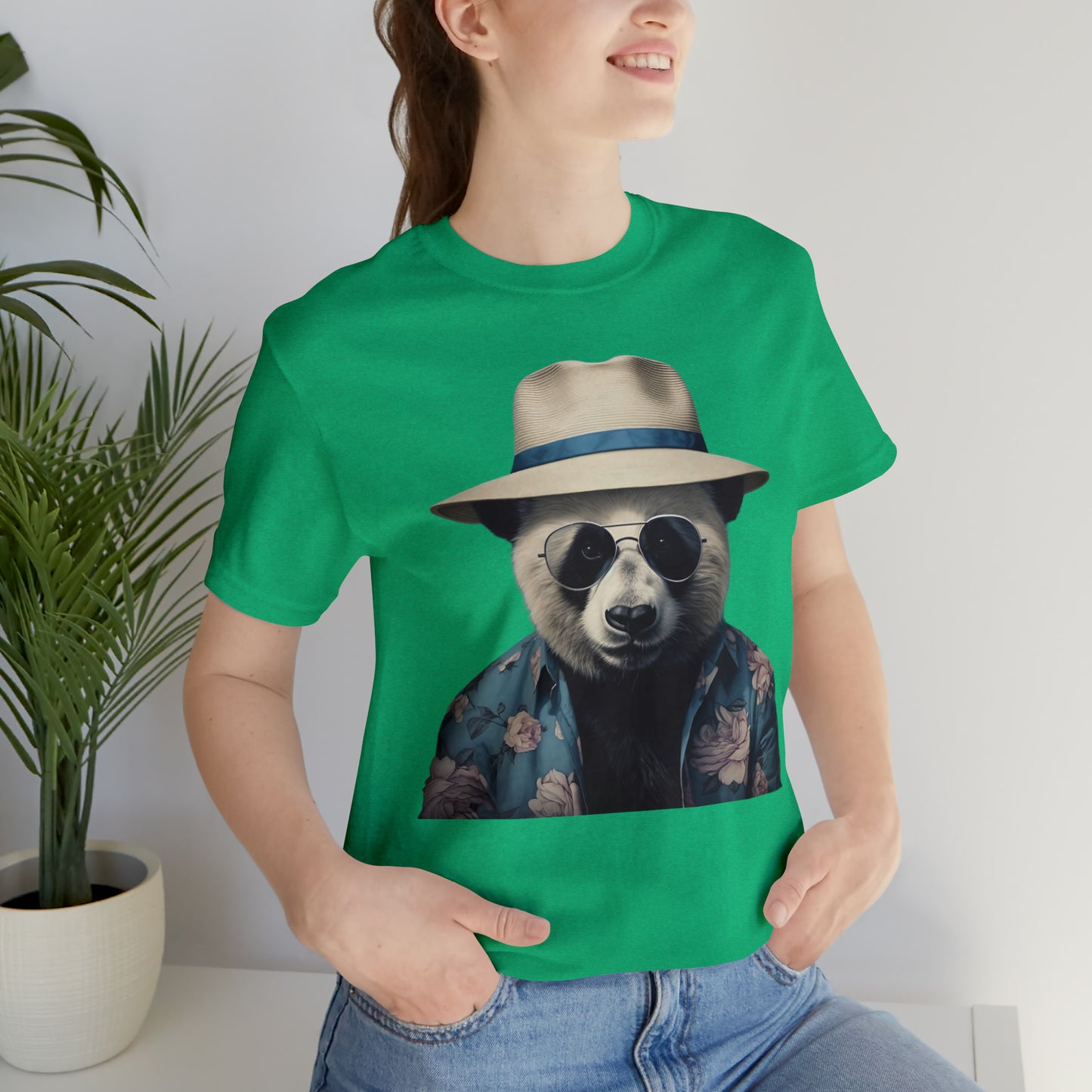 Panda Print Tee with Panda Wearing Sunglasses