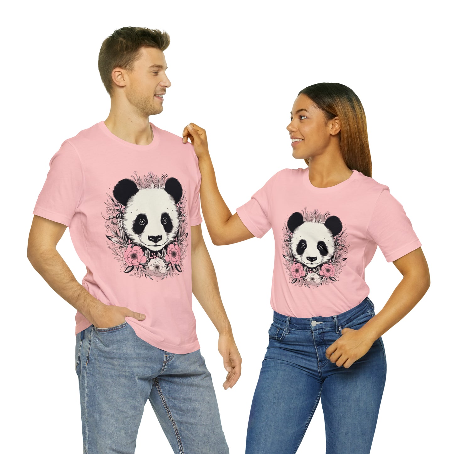 Panda Bear Tee with Floral Print