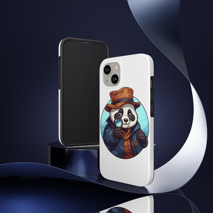 Panda Detective: Tough Phone Cases with a Bamboo Clue Print