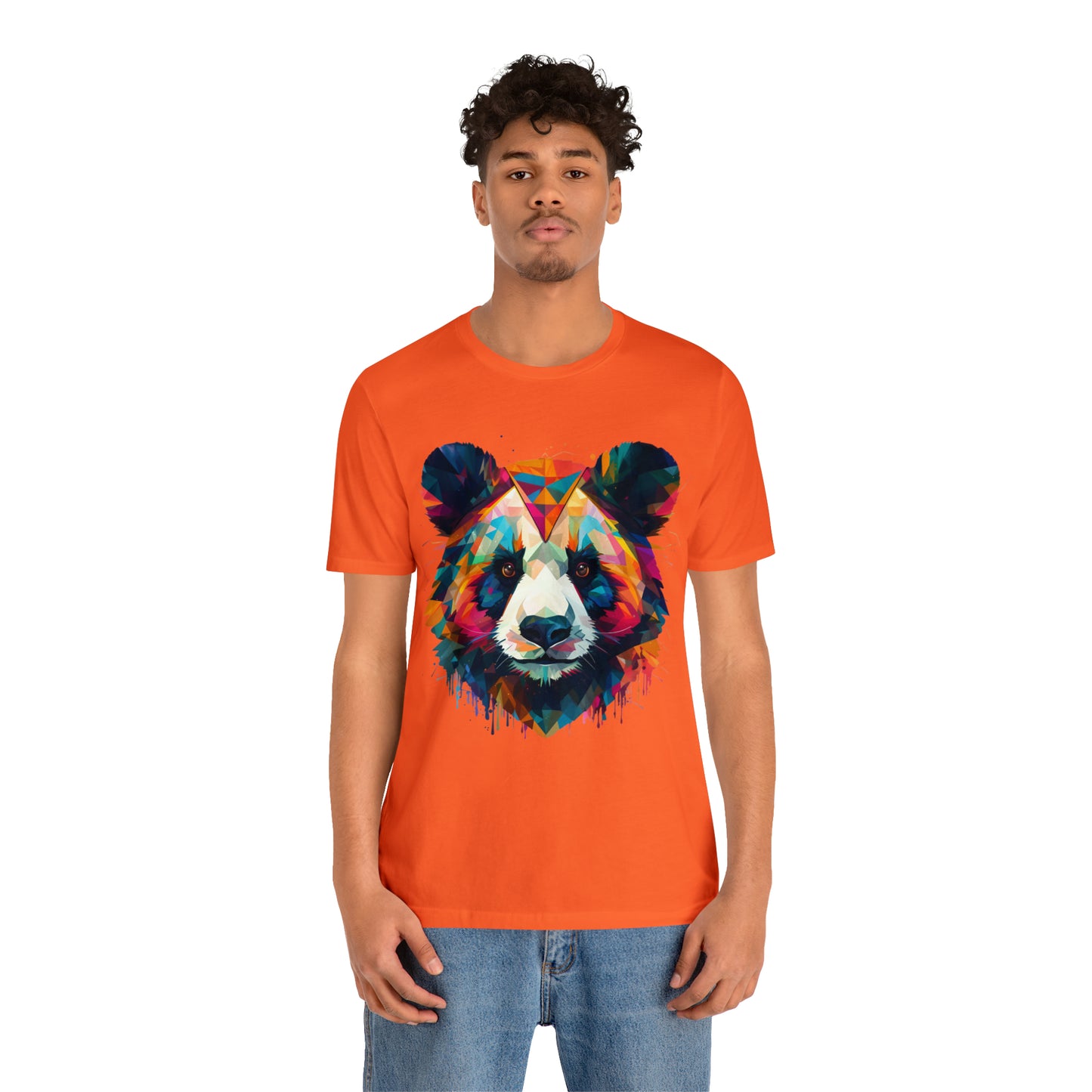 Panda Face with Geometric Patterns Tee