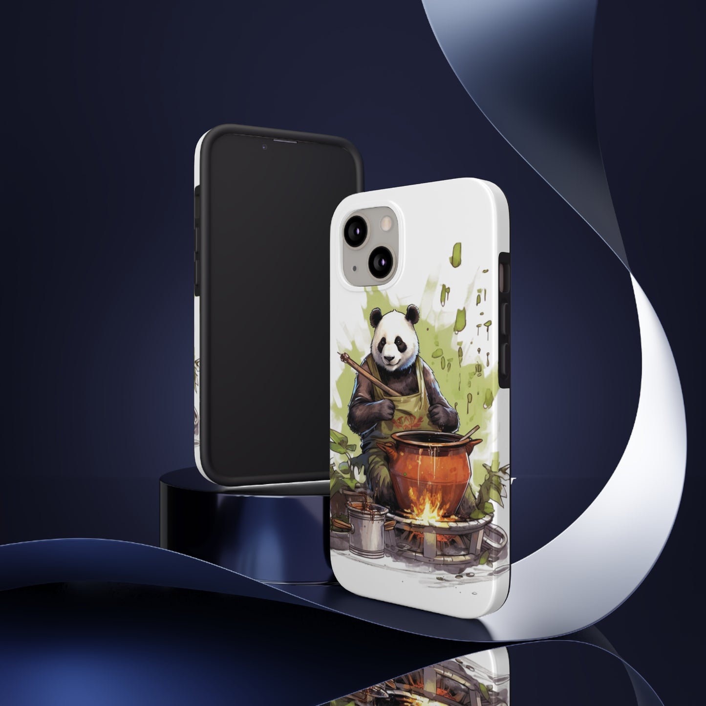 Panda Kitchen: Tough Phone Cases with a Culinary Genius Panda Cooking Up a Bamboo Gourmet Meal
