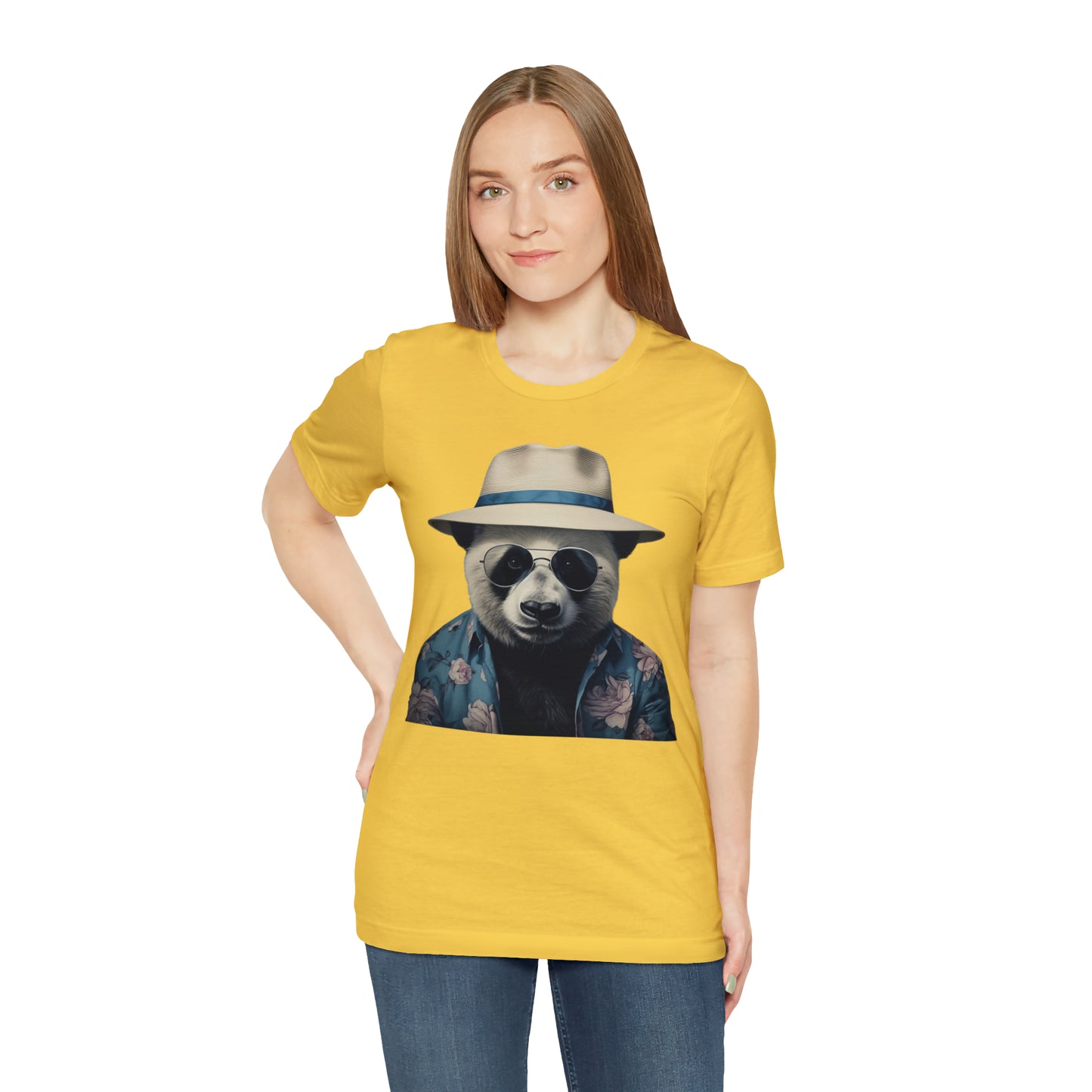 Panda Print Tee with Panda Wearing Sunglasses