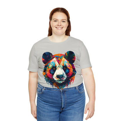 Panda Face with Geometric Patterns Tee