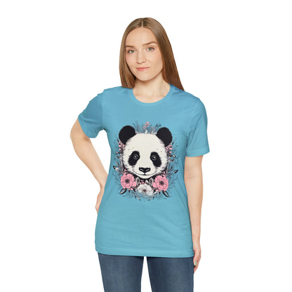 Panda Bear Tee with Floral Print