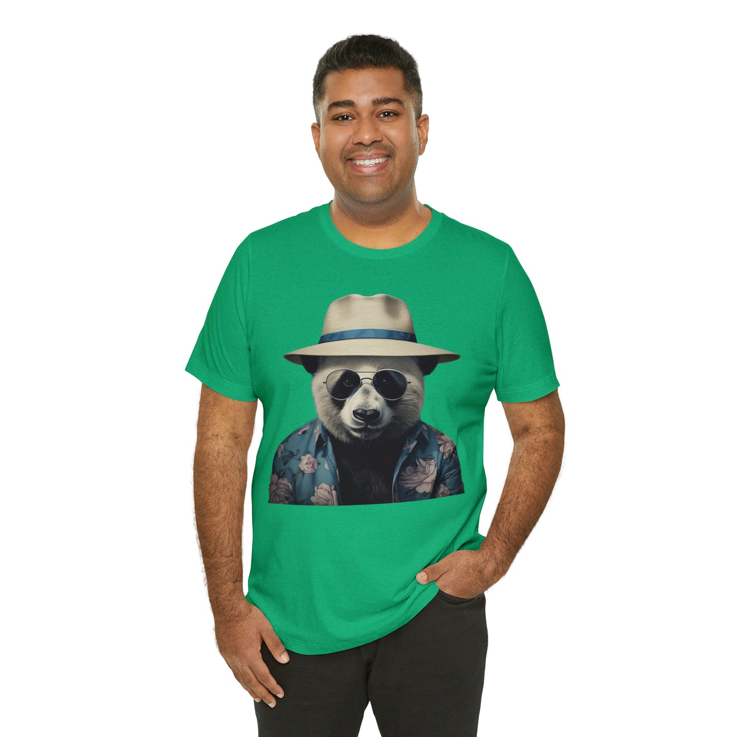 Panda Print Tee with Panda Wearing Sunglasses