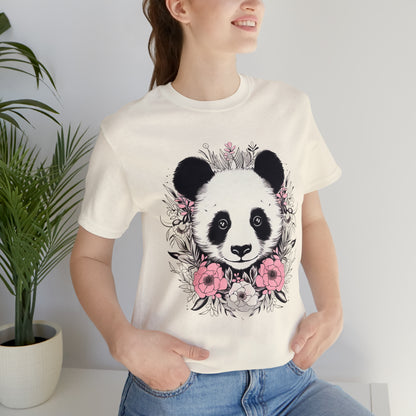 Panda Bear Tee with Floral Print