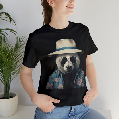 Panda Print Tee with Panda Wearing Sunglasses