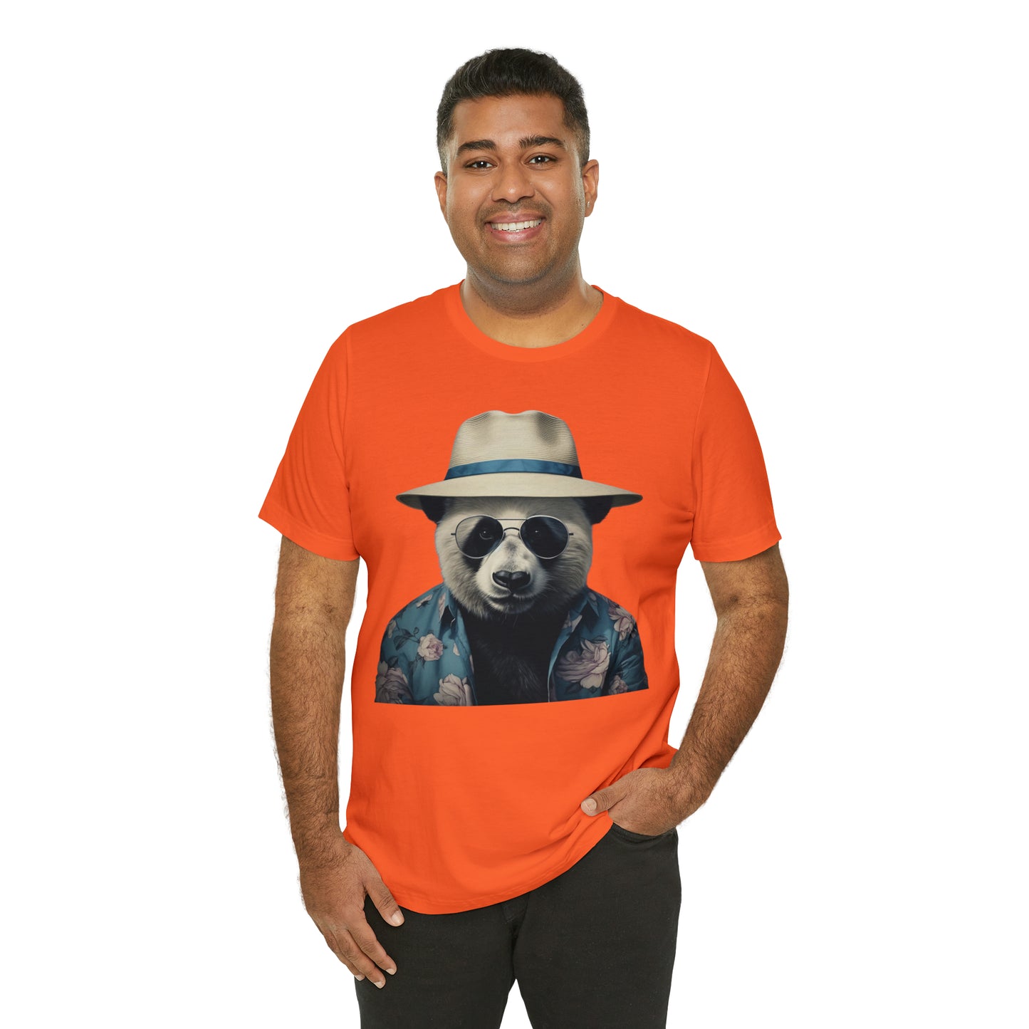 Panda Print Tee with Panda Wearing Sunglasses