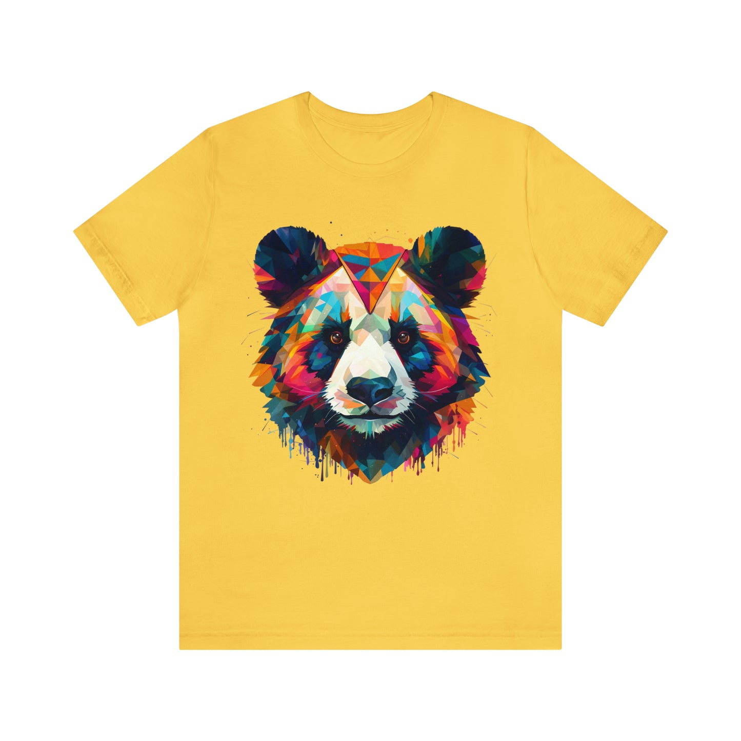 Panda Face with Geometric Patterns Tee