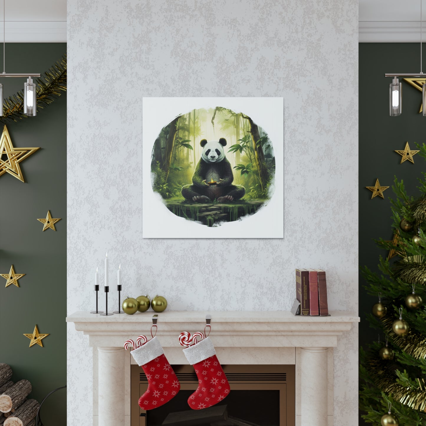 Canvas Gallery Wraps: Panda Print with a Panda Doing Yoga Pose
