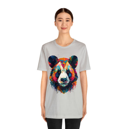 Panda Face with Geometric Patterns Tee