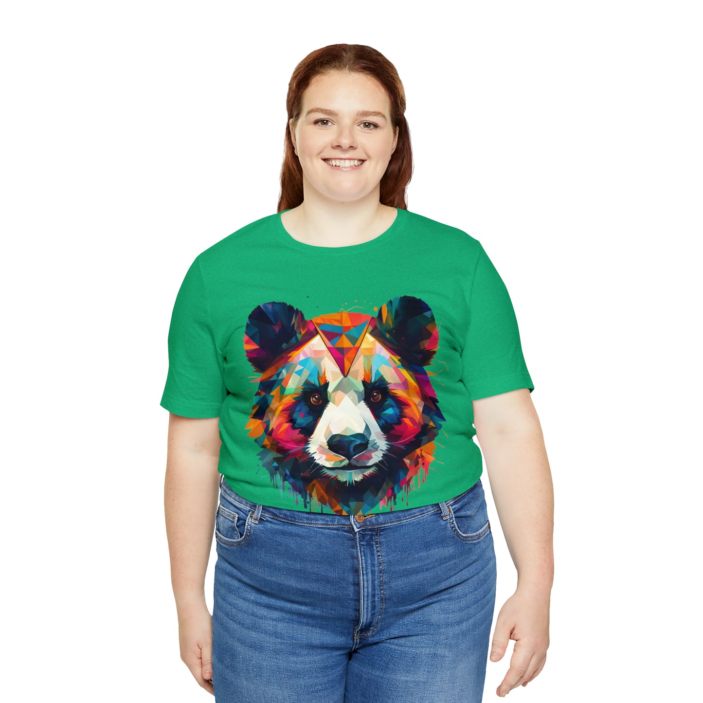 Panda Face with Geometric Patterns Tee