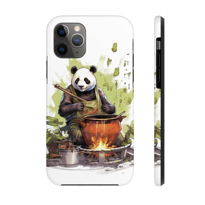 Panda Kitchen: Tough Phone Cases with a Culinary Genius Panda Cooking Up a Bamboo Gourmet Meal