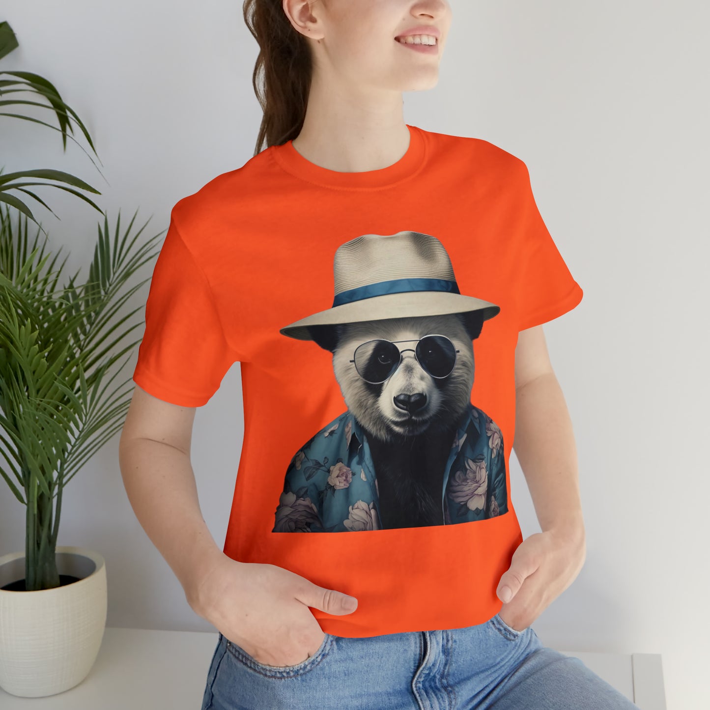 Panda Print Tee with Panda Wearing Sunglasses