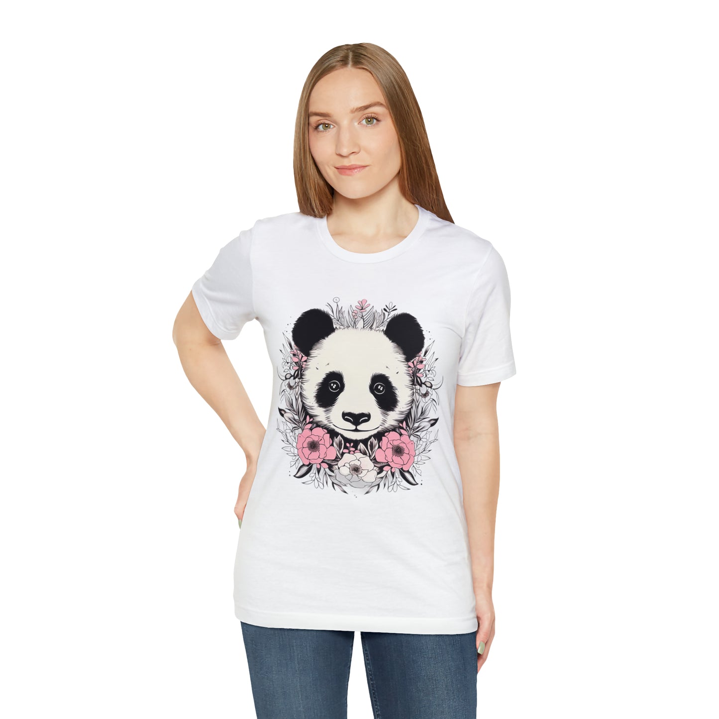 Panda Bear Tee with Floral Print