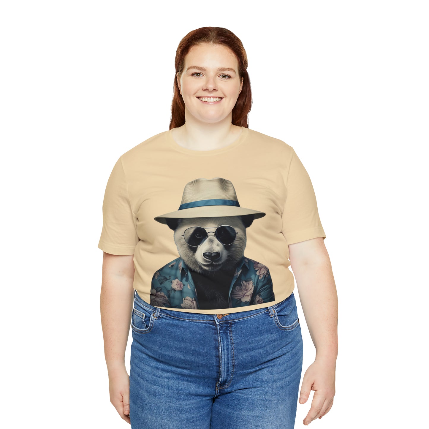 Panda Print Tee with Panda Wearing Sunglasses