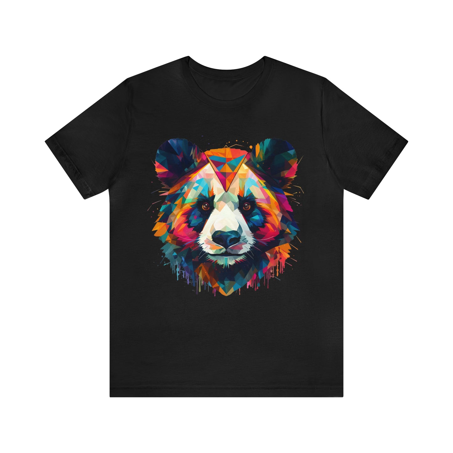 Panda Face with Geometric Patterns Tee