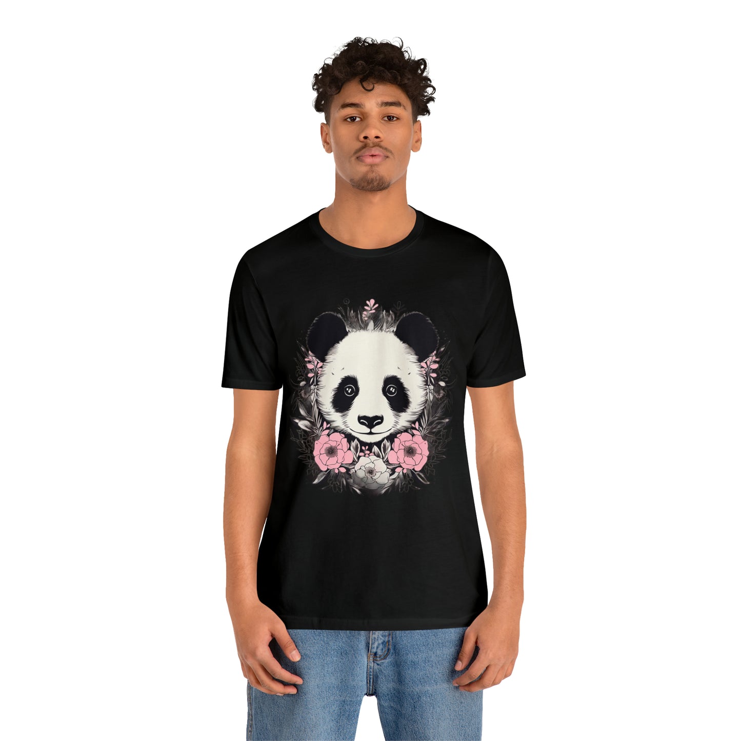 Panda Bear Tee with Floral Print