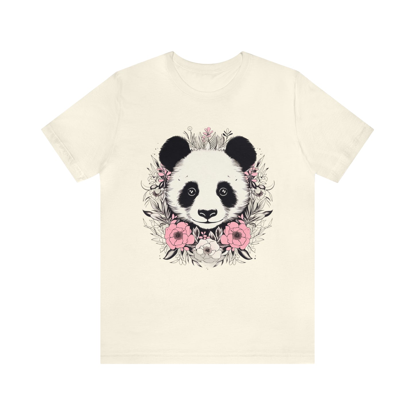 Panda Bear Tee with Floral Print