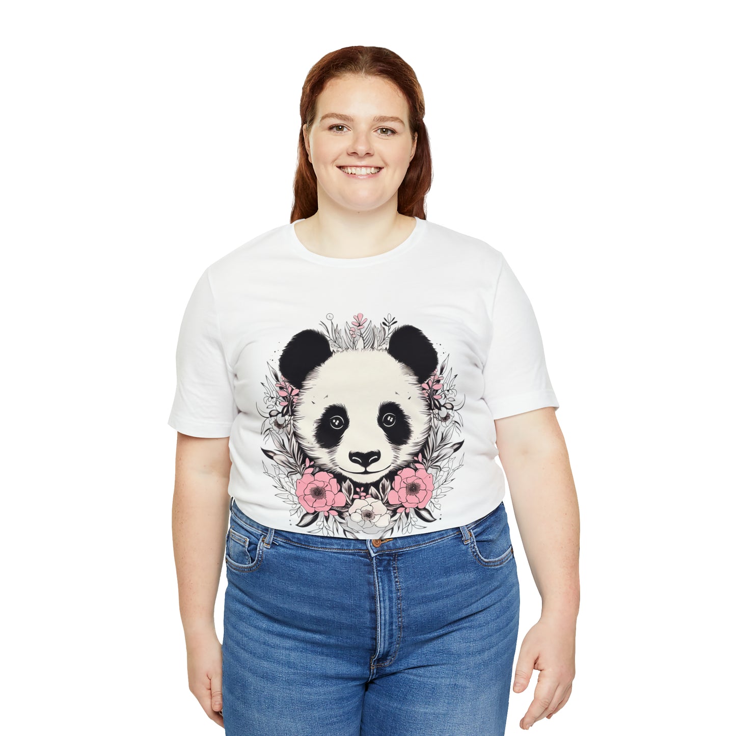 Panda Bear Tee with Floral Print