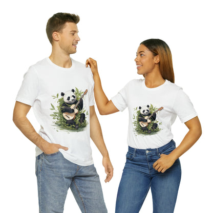 Panda Serenade: A Unisex Jersey Short Sleeve Tee