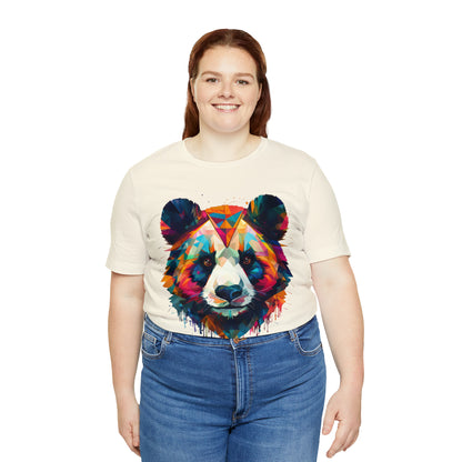 Panda Face with Geometric Patterns Tee