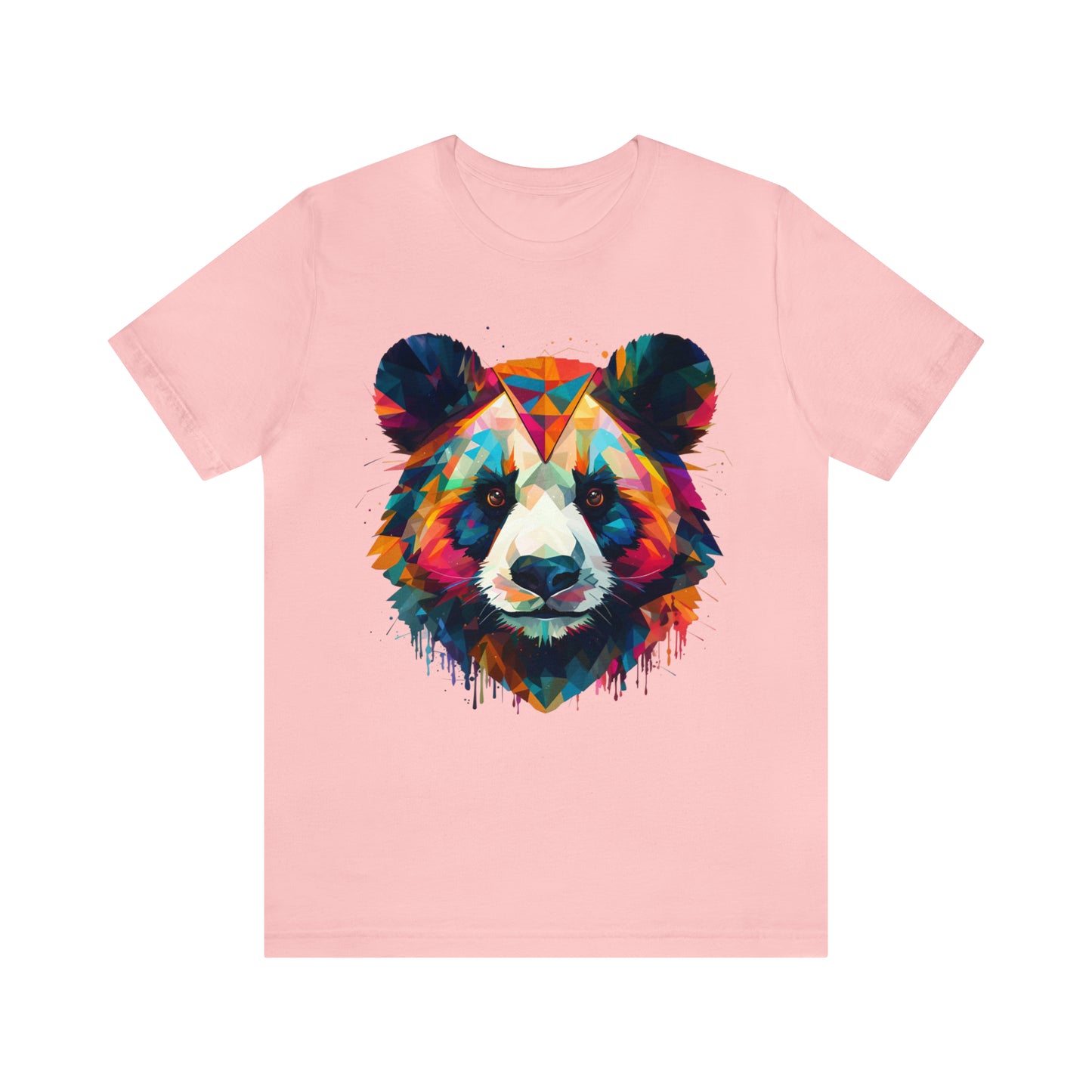 Panda Face with Geometric Patterns Tee