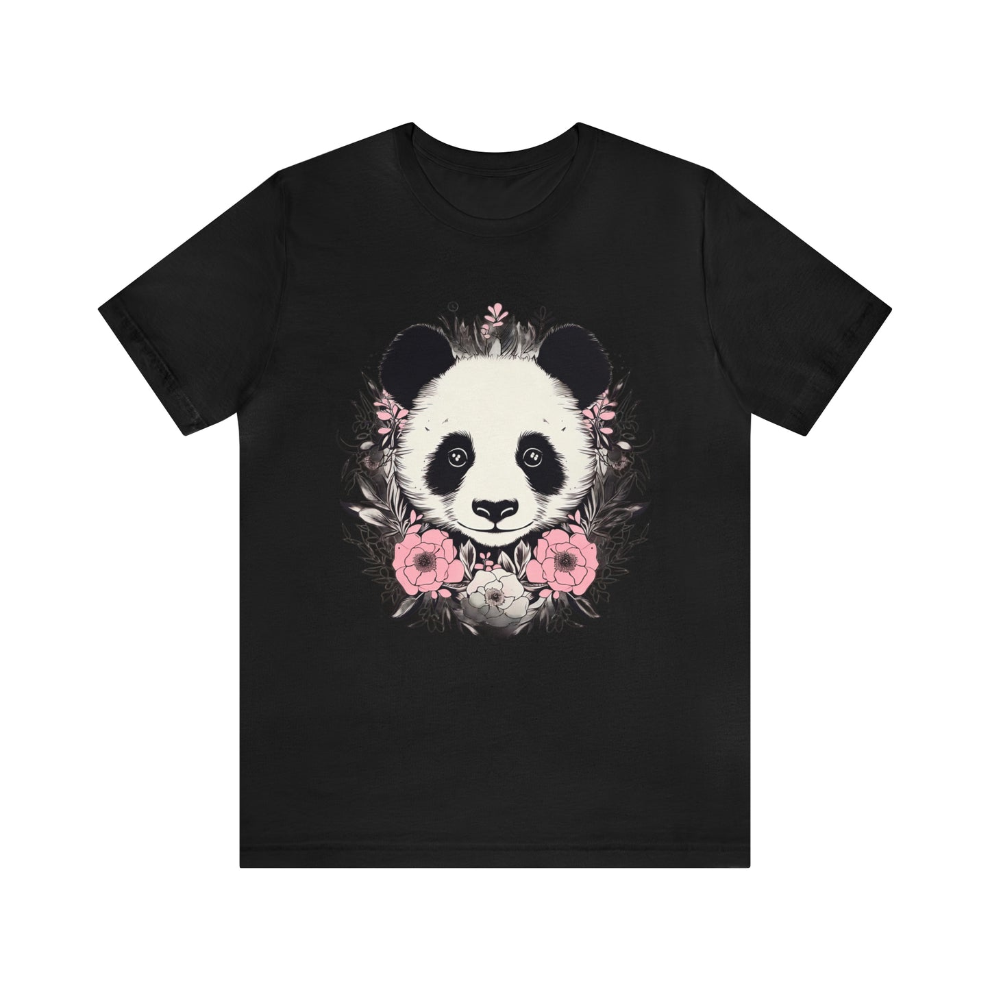 Panda Bear Tee with Floral Print