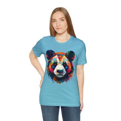 Panda Face with Geometric Patterns Tee