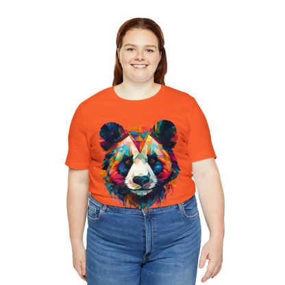 Panda Face with Geometric Patterns Tee