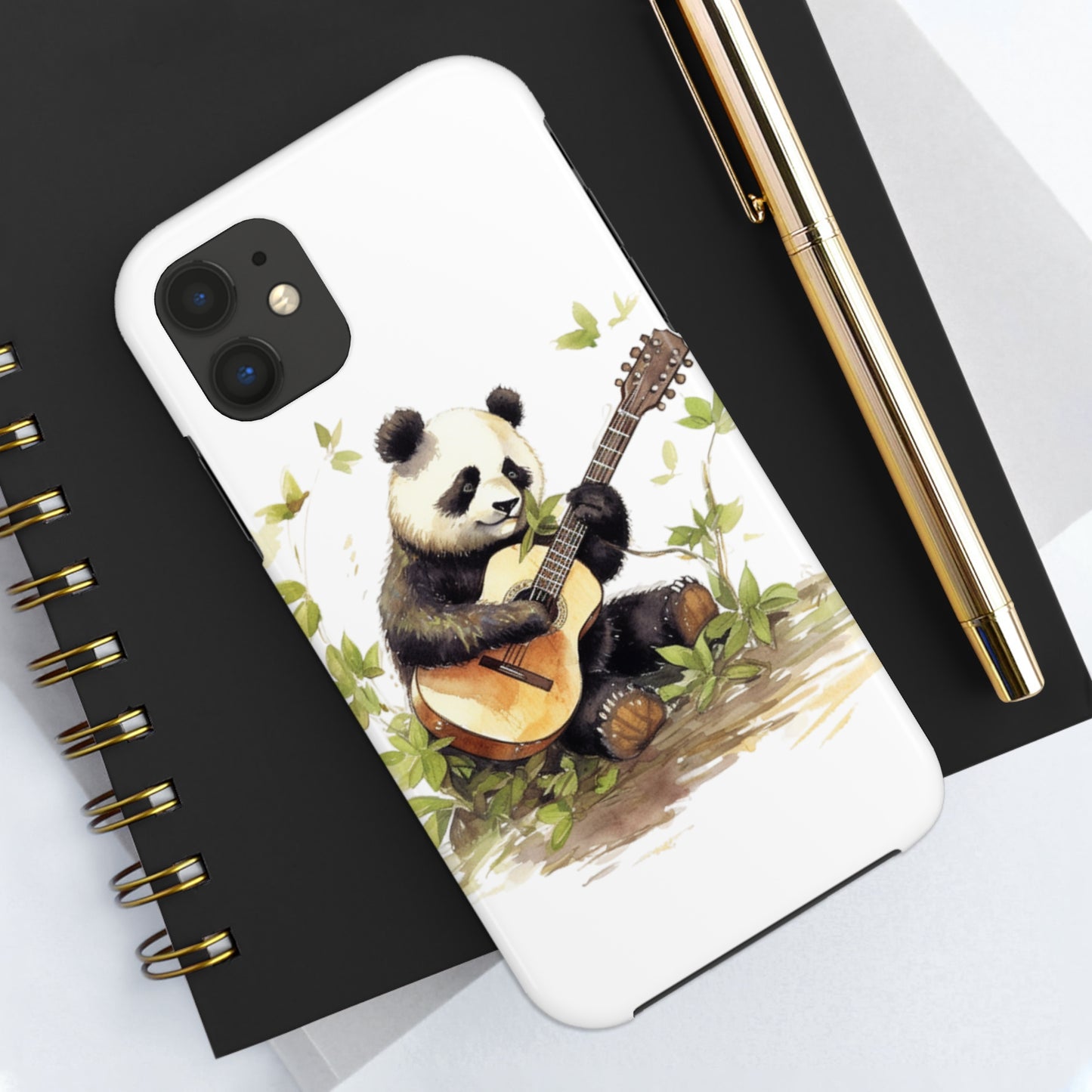 Panda Serenade: Tough Phone Cases with a Romantic Panda Print